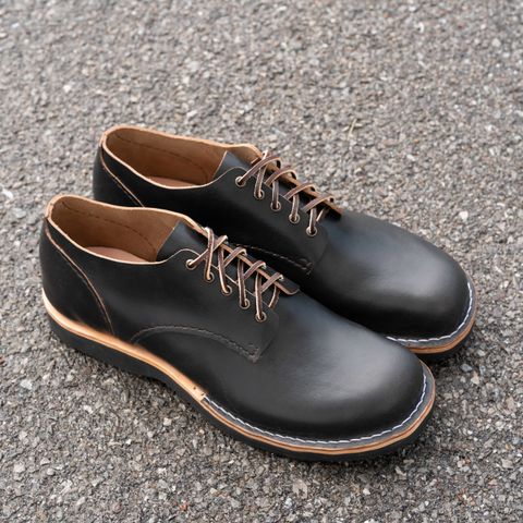 DIY Work Oxford in Horween Tumbled Black Chromexcel