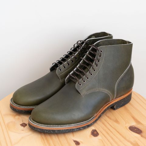 View photo of Viberg N1 Boot in Horween Olive Chromepak