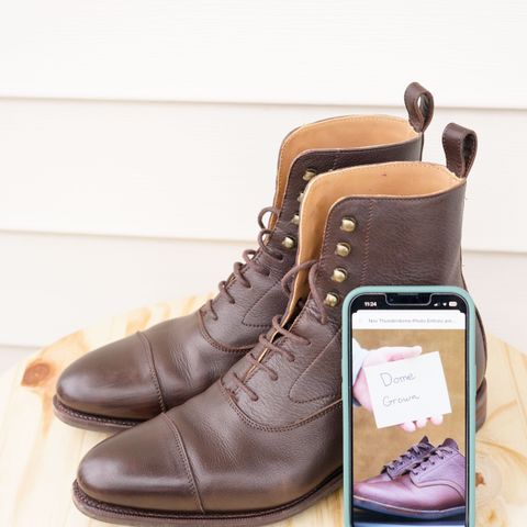 Meermin Balmoral Boot in D’Annonay Dark Brown Softcalf