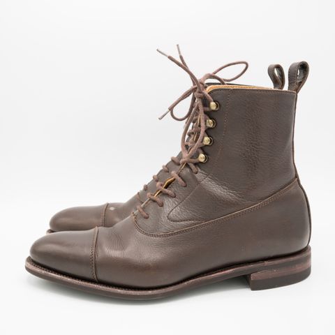 View photo of Meermin Balmoral Boot in D’Annonay Dark Brown Softcalf