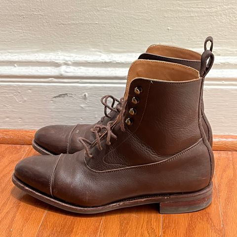 View photo of Meermin Balmoral Boot in D’Annonay Dark Brown Softcalf