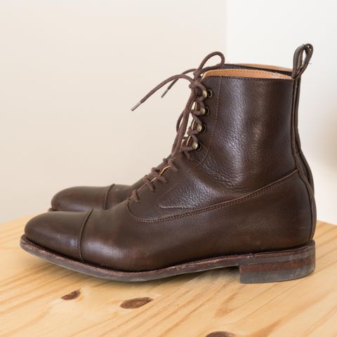 View photo of Meermin Balmoral Boot in D’Annonay Dark Brown Softcalf