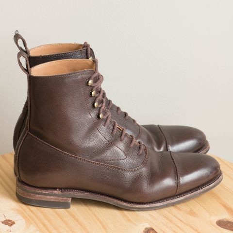 View photo of Meermin Balmoral Boot in D’Annonay Dark Brown Softcalf