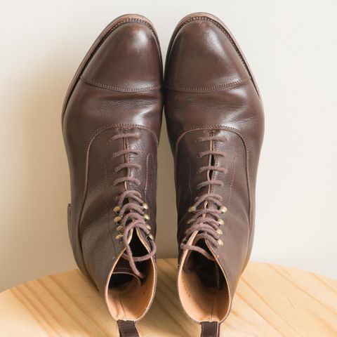 View photo of Meermin Balmoral Boot in D’Annonay Dark Brown Softcalf