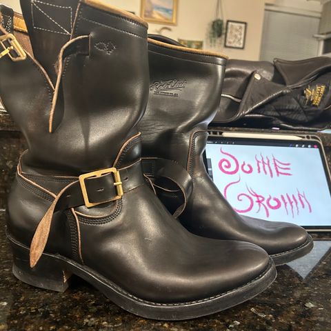 Role Club Engineer Boots in Horween Black Chromexcel Horsehide