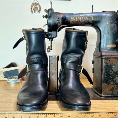 Role Club Engineer Boots in Horween Black Chromexcel Horsehide