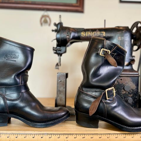 Role Club Engineer Boots in Horween Black Chromexcel Horsehide