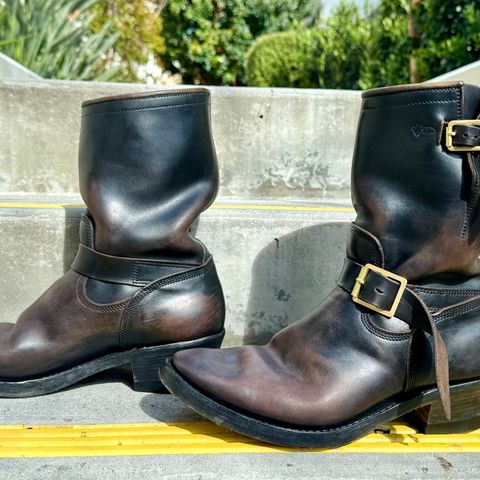 View photo of Role Club Engineer Boots in Horween Black Chromexcel Horsehide