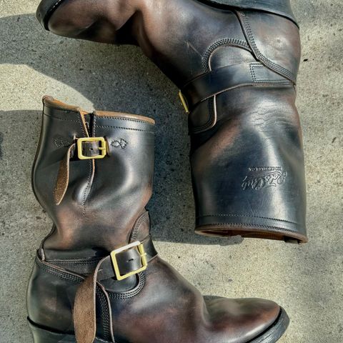 View photo of Role Club Engineer Boots in Horween Black Chromexcel Horsehide