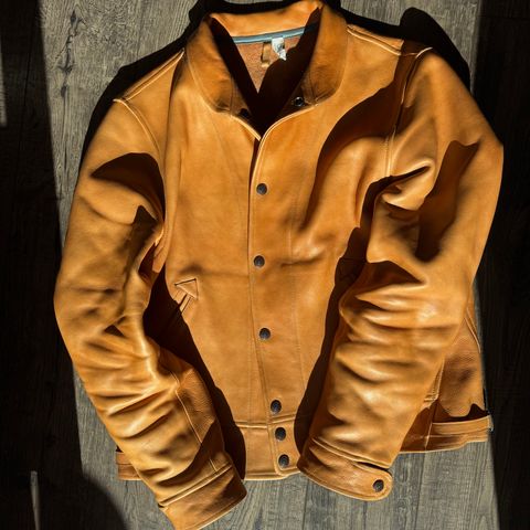 Mister Freedom Campus Stud Jacket in Natural Veg Tan Cowhide