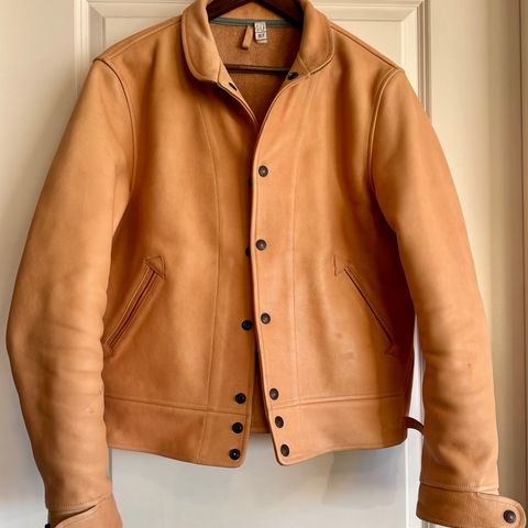 Mister Freedom Campus Stud Jacket in Natural Veg Tan Cowhide