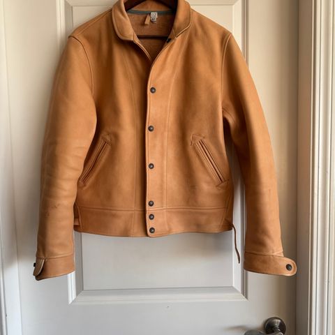 Mister Freedom Campus Stud Jacket in Natural Veg Tan Cowhide
