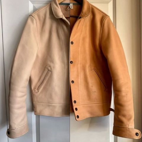 Mister Freedom Campus Stud Jacket in Natural Veg Tan Cowhide