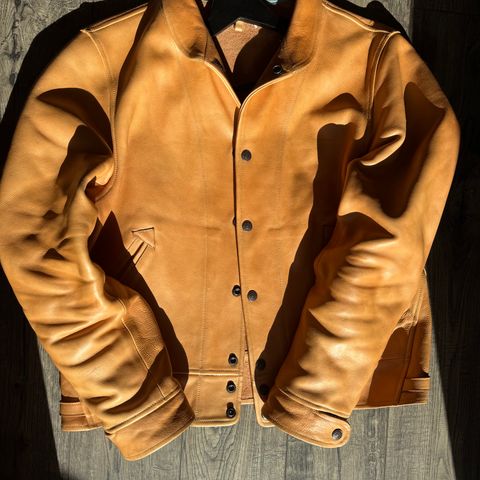 Mister Freedom Campus Stud Jacket in Natural Veg Tan Cowhide