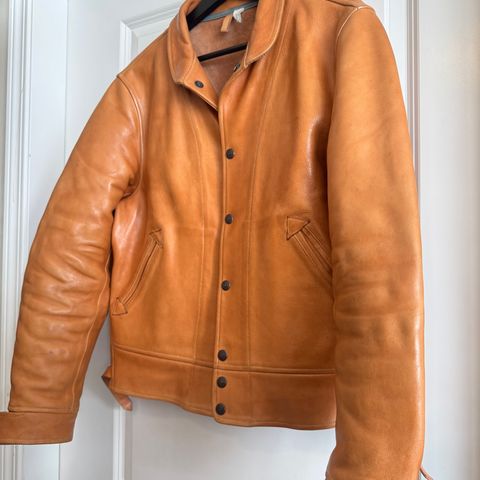 Mister Freedom Campus Stud Jacket in Natural Veg Tan Cowhide