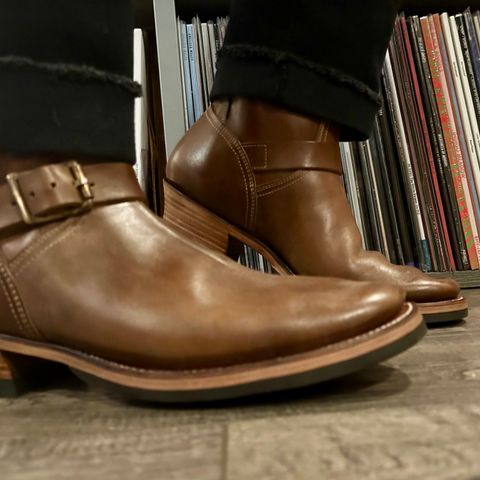 View photo of Clinch Engineer Boots 11-Inch Height in Natural Horsebutt