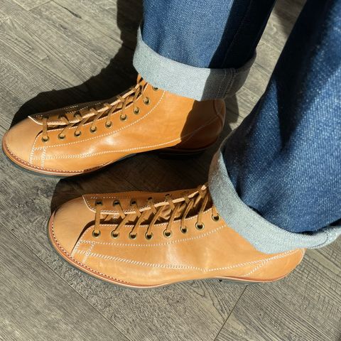 Flame Panda Monkey Boot in Maryam Natural Horsebutt