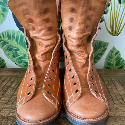Flame Panda Monkey Boot in Maryam Natural Horsebutt
