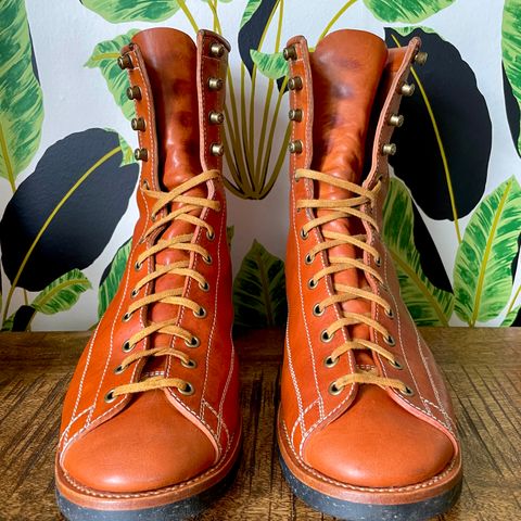 Flame Panda Monkey Boot in Maryam Natural Horsebutt
