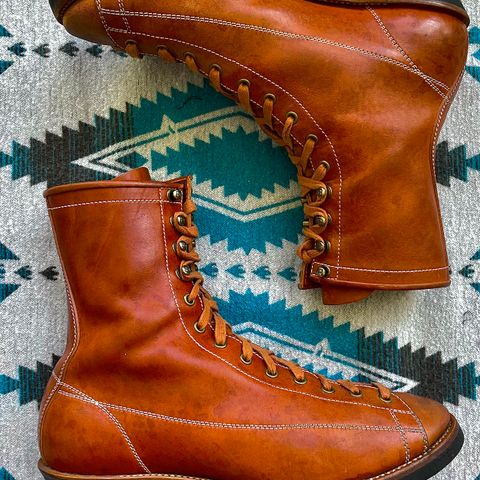 View photo of Flame Panda Monkey Boot in Maryam Natural Horsebutt