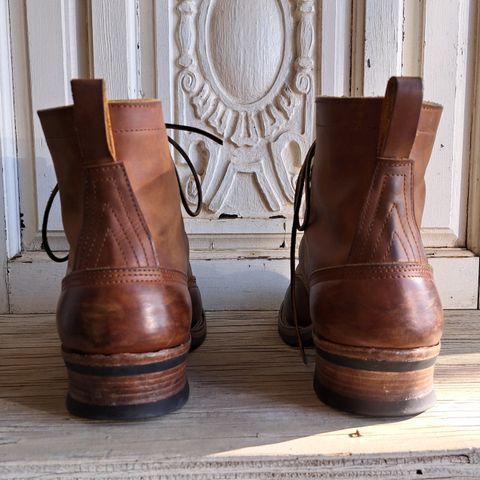 View photo of Nicks Lace To Toe in Horween Orange Predator