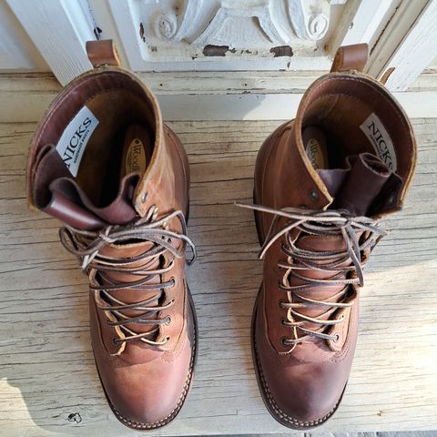 View photo of Nicks Lace To Toe in Horween Orange Predator