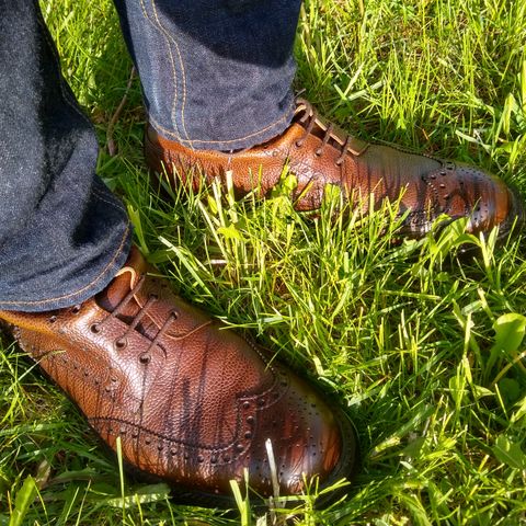 View photo of Crockett & Jones Islay in Dark Brown Scotch Grain