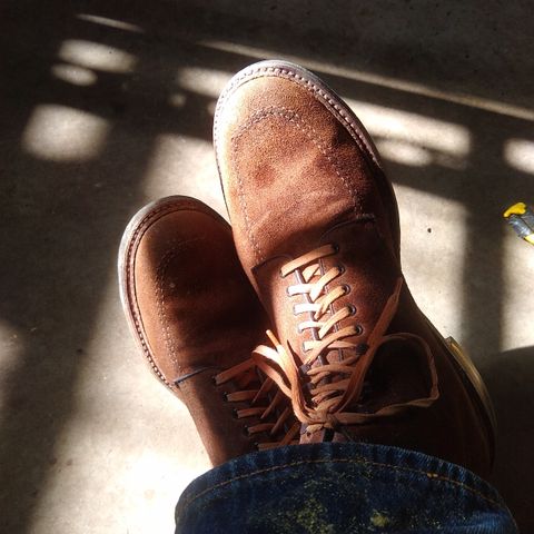 View photo of Alden Indy Boot in Horween Tobacco Chamois Roughout