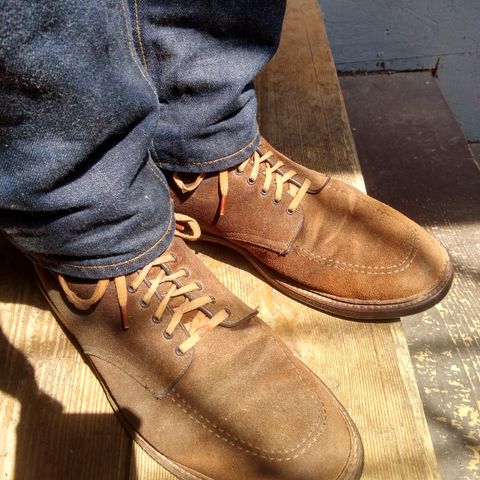 View photo of Alden Indy Boot in Horween Tobacco Chamois Roughout