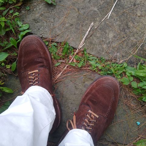 View photo of Alden Indy Boot in Horween Tobacco Chamois Roughout