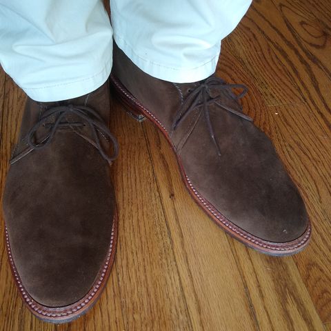 Search result thumbnail of Alden 2-Eyelet Chukka in C.F. Stead Brown Repello Calf Suede