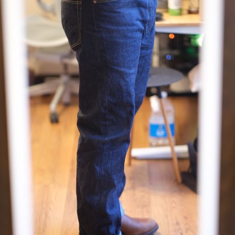 View photo of Roy R01 "Indigo Lovers" in 13.5 oz Blackseed Cone Mills Selvedge Denim