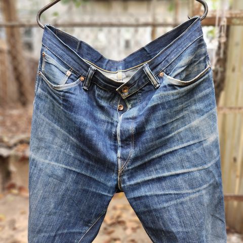 View photo of Roy R01 "Indigo Lovers" in 13.5 oz Blackseed Cone Mills Selvedge Denim