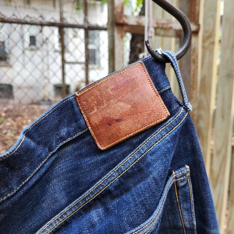 View photo of Roy R01 "Indigo Lovers" in 13.5 oz Blackseed Cone Mills Selvedge Denim