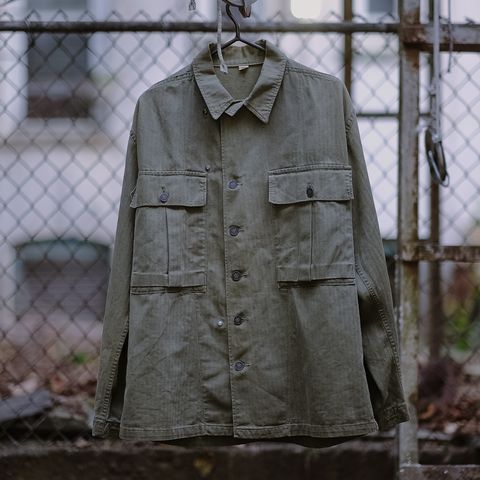 Search result thumbnail of Unknown Maker 1940s US Army HBT Jacket in Herringbone Twill