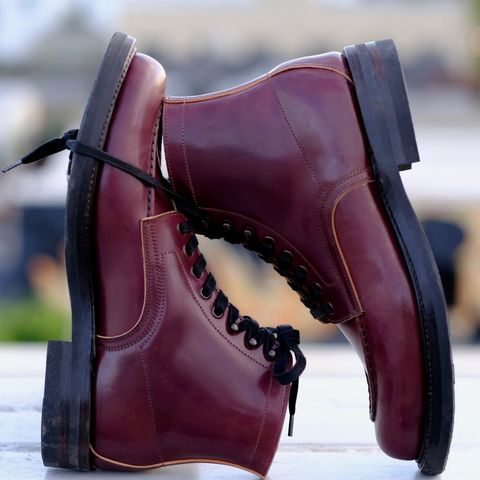 Role Club Townsman Lace Boots in Horween Color 8 Shell Cordovan