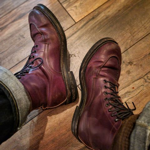 View photo of Role Club Townsman Lace Boots in Horween Color 8 Shell Cordovan