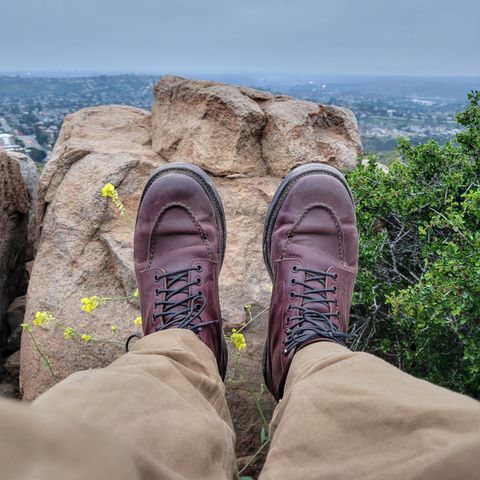 View photo of Role Club Townsman Lace Boots in Horween Color 8 Shell Cordovan