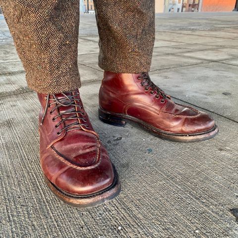 Role Club Townsman Lace Boots in Horween Color 8 Shell Cordovan