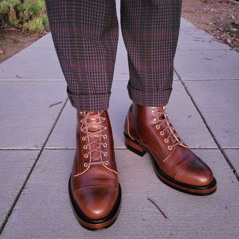 White Kloud Blucher.87 in Leder Ogawa Coffee Shell Cordovan