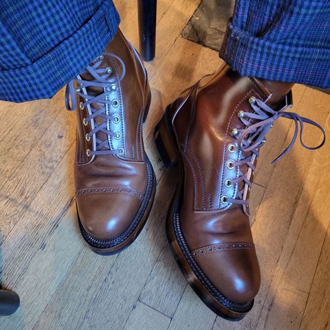 White Kloud Blucher.87 in Leder Ogawa Coffee Shell Cordovan