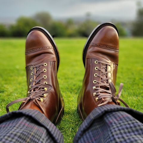 White Kloud Blucher.87 in Leder Ogawa Coffee Shell Cordovan