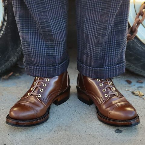 White Kloud Blucher.87 in Leder Ogawa Coffee Shell Cordovan