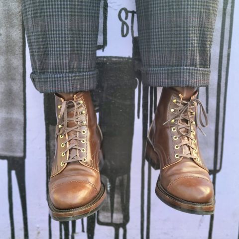 White Kloud Blucher.87 in Leder Ogawa Coffee Shell Cordovan