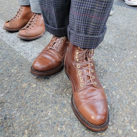 White Kloud Blucher.87 in Leder Ogawa Coffee Shell Cordovan