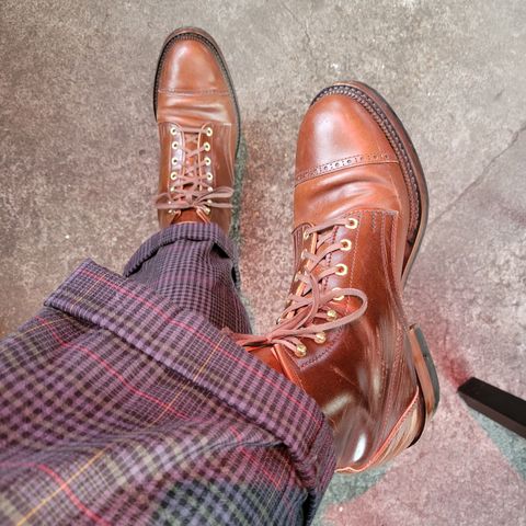 White Kloud Blucher.87 in Leder Ogawa Coffee Shell Cordovan