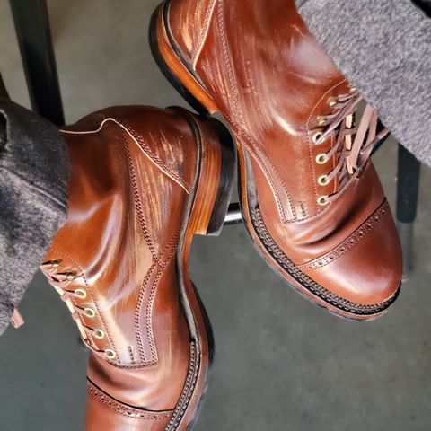 White Kloud Blucher.87 in Leder Ogawa Coffee Shell Cordovan