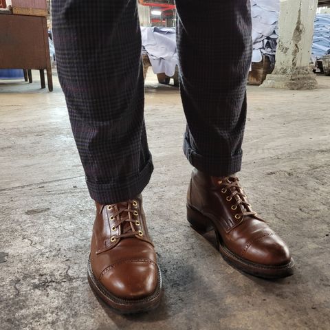 White Kloud Blucher.87 in Leder Ogawa Coffee Shell Cordovan