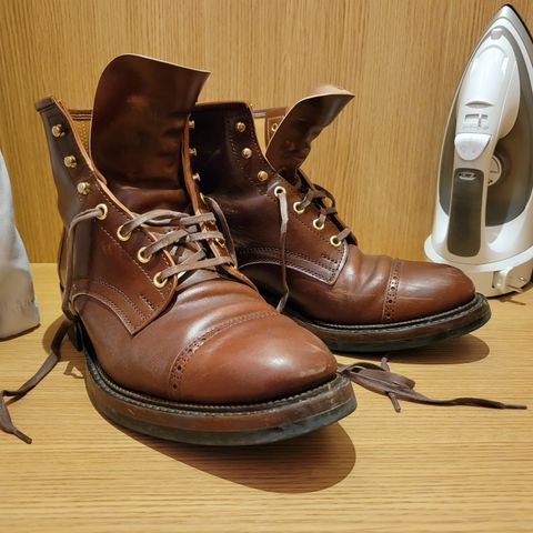 White Kloud Blucher.87 in Leder Ogawa Coffee Shell Cordovan