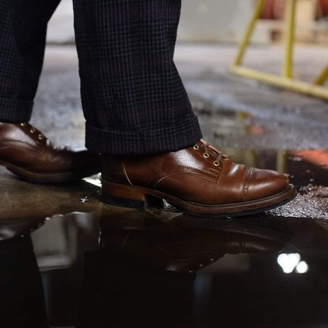 White Kloud Blucher.87 in Leder Ogawa Coffee Shell Cordovan